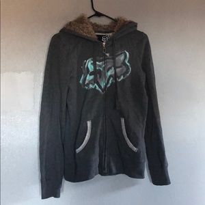 Women’s Fox Zip Up Hoodie, Medium